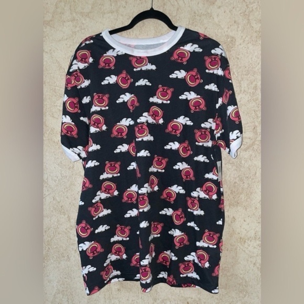 Disney Black and White T-Shirt with Red Bear Print